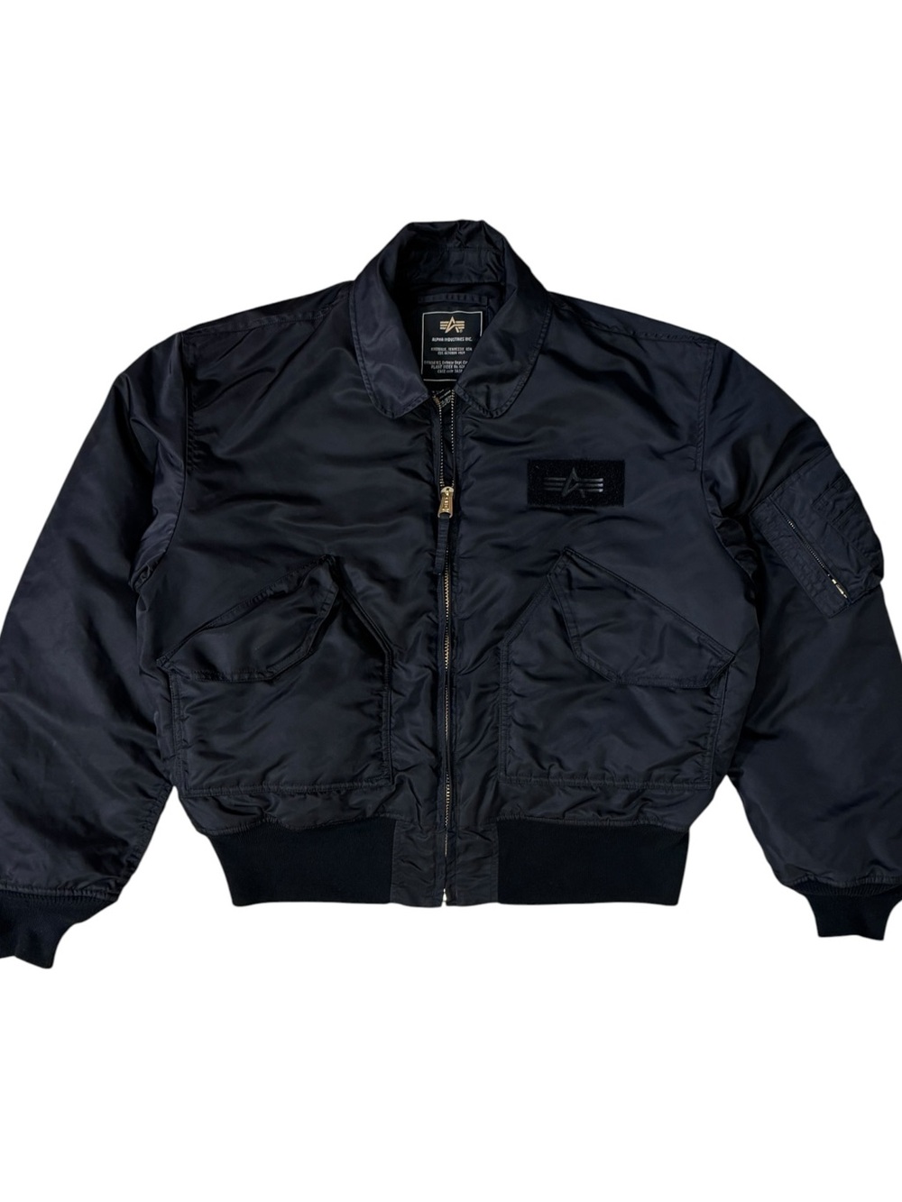 Vintage 80's Alpha Industries Black Flyers CWU-45/P[N] Bomber Military Jacket XL